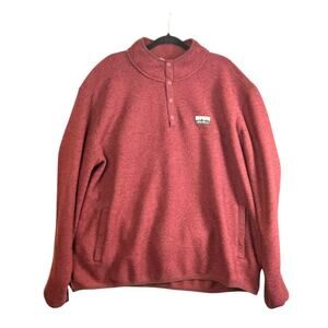 Eddie Bauer Men's Maroon 1/4 Snap Front Classic Fit Knit Fleece Sweater Size XXL